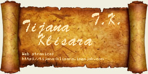 Tijana Klisara vizit kartica